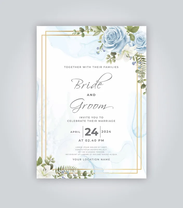 alam-printers-degital-wedding-card-2024-blue-floral-new-style-simple-smart